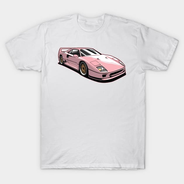 Ferrari f40 pink liberty walk Pink Floyd T-Shirt by ASAKDESIGNS